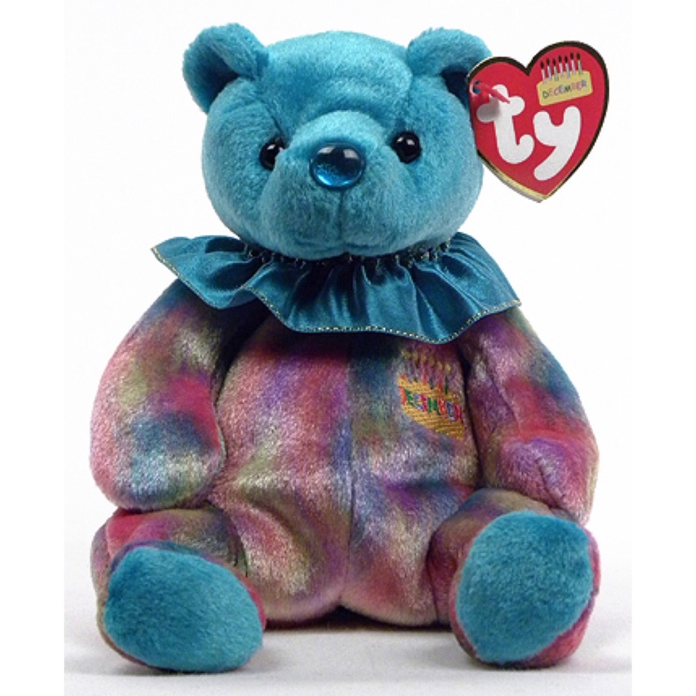 Turquoise December Beanie Baby Bear